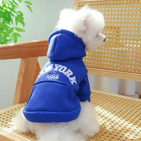 Casual Pet Hoodie For Small Medium Dogs Cats Hooded Sweatshirt With Embroidery Lettering Soft Polyester Pet Clothing