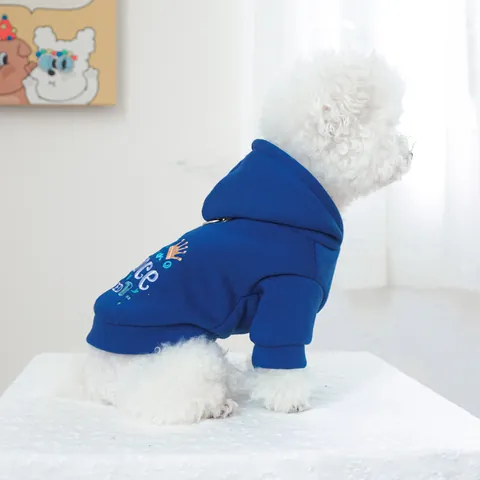 Sweat à Capuche Chaud pour Chien Vêtement en Polaire Avec Anneau en D pour Petits Moyens Chiens Chats Broderie Mode Animale