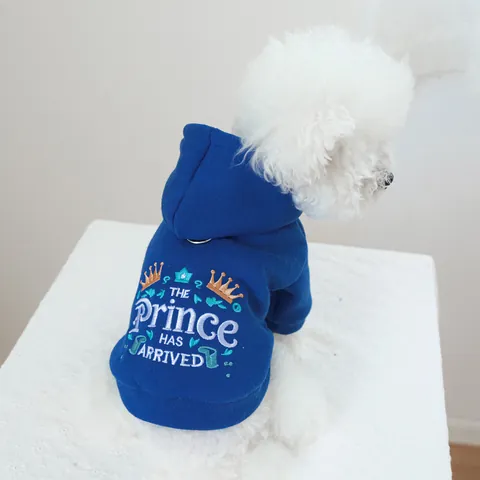 Sweat à Capuche Chaud pour Chien Vêtement en Polaire Avec Anneau en D pour Petits Moyens Chiens Chats Broderie Mode Animale