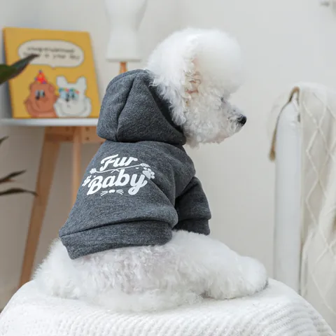 Felpa con Cappuccio per Cani in Misto Cotone per Piccoli Cani Vestiti Caldi per Cuccioli e Gatti Stampe Fur Baby London California