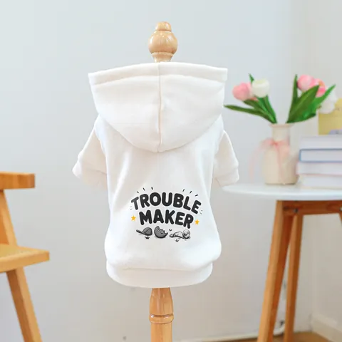 Haustier Hund Katze Kapuzenpulli Weiches Polyester Warme Kleidung Cartoon Dinosaurier Buchstaben Druck Für Kleine Hunde Welpen