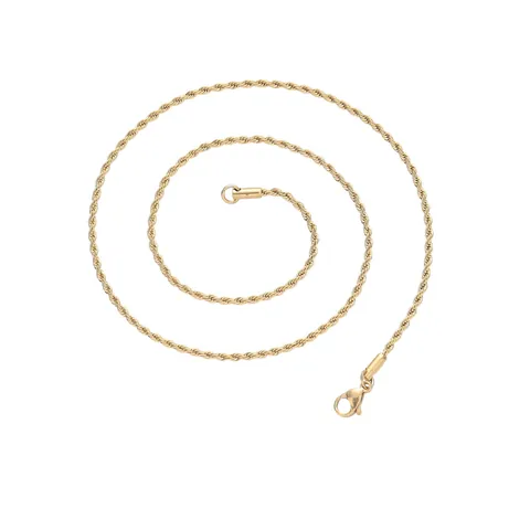 Minimalist Stainless Steel Rope Chain Necklace For Men Women Hip Hop Twist Chain Jewelry Gold Silver Black Rose Gold Plated