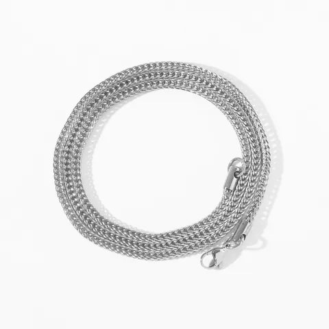 3mm Stainless Steel Square Fox Tail Franco Chain Necklace For Men Women 60cm Gold Silver Plated Hip Hop Jewelry