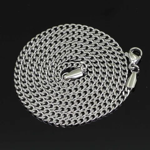 Collier Unisexe Hip Hop Maille Gourmette en Acier Inoxydable Plaqué sous Vide Bijoux Streetwear Or Argent Noir