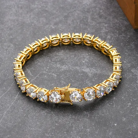Herren Hip Hop Tennis Armband Kupfer Mikro Eingelegtes AAA Zirkonia Luxus Gold Silber Plattierte Kette Armband Schmuck Geschenk