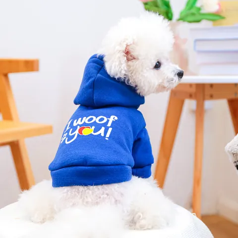 Felpa con Cappuccio per Cani e Gatti Calda Foderata in Pile Vestiti per Cuccioli con Cappuccio per Cani Piccoli I Woof You Leader Outfit