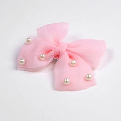 Pinza de Pelo Dulce para Perro y Gato con Lazo de Organza y Perlas Artificiales Accesorios para el Cabello para Cachorros y Perros Pequeños