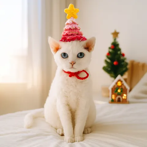 Handgefertigte Gehäkelte Haustier Festival Mütze Halloween Zauberer Kürbis Weihnachtsbaum Design Weich Gestrickte Katze Hund Party Kostüm Zubehör