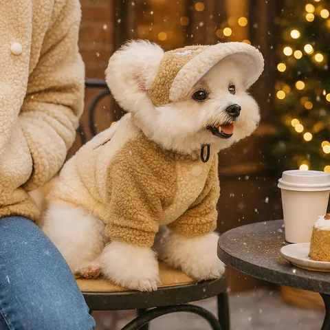Cozy Sherpa Fleece Pet Baseball Cap With New York Embroidery Adjustable Winter Warm Hat For Small Dogs And Cats Casual Outdoor Headwear