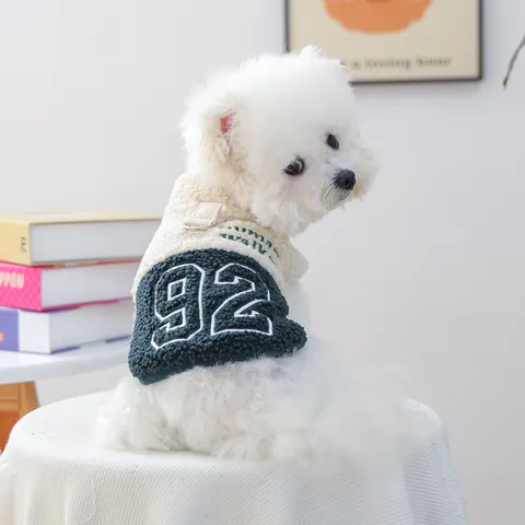 Haustier Warm Sherpa Fleece Weste Mit D-Ring Leinenbefestigung Farbblock Patchwork Hundejacke Wintermantel Für Kleine Hunde Katzen