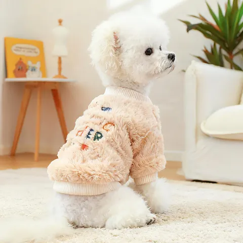 Ropa de Invierno Cálida para Perros Chaleco de Felpa Bordado de Cohete Galactic Explorer Abrigo de Forro Polar para Cachorros Con Anillo D para Perros Pequeños Gatos