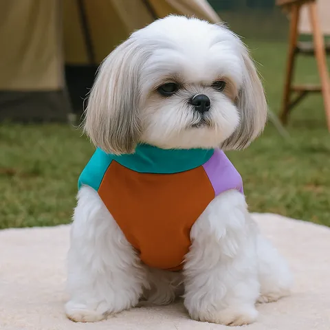 Winter Warm Pet Dog Vest Color Block Padded Jacket Windproof Puppy Cat Fleece Apparel With Zipper Small Dogs Clothing