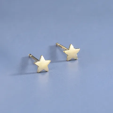 925 Sterling Zilveren Ster Oorknopjes Voor Vrouwen Minimalistische Vijfpuntige Ster Kleine Oorbellen Goud Zilver Rozegoud Vergulde Mode Sieraden Cadeau