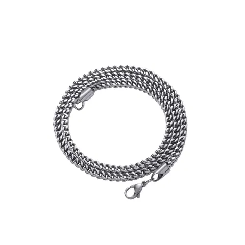 Stainless Steel Franco Link Chain Necklace For Men Women Hip Hop Jewelry Gold Silver Tone Geometric Wheat Link Chain
