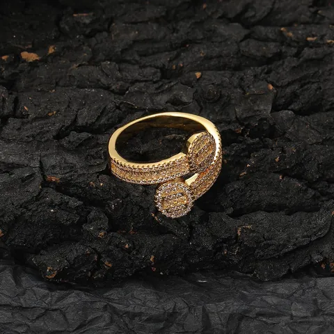 Hip Hop Bling Copper Zirconia Open Ring Pave T Square Crystal Adjustable Irregular Ring For Women Men Fashion Jewelry Gift