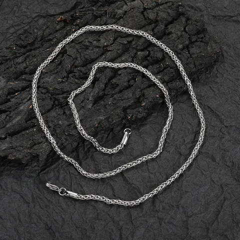 Stainless Steel Wheat Chain Necklace Hip Hop Spiga Link Chain For Unisex Minimalist Everyday Jewelry Accessories Gold Steel Color