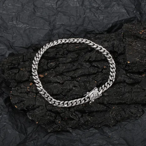 Stainless Steel Cuban Link Anklet Hip Hop Foot Jewelry Gold Silver Tone Flat Curb Chain For Men Women Minimalist Footwear Accessories