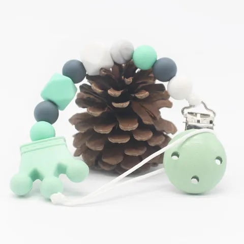 Baby Silicone Pacifier Clip Crown Teether Chain BPA Free Soother Holder Leash For Infant Toddler Teething Toy Shower Gift