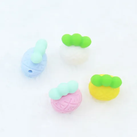 Silicone Pineapple Baby Teether Beads Food Grade BPA Free For DIY Pacifier Chain Accessories Infant Teething Relief Toy