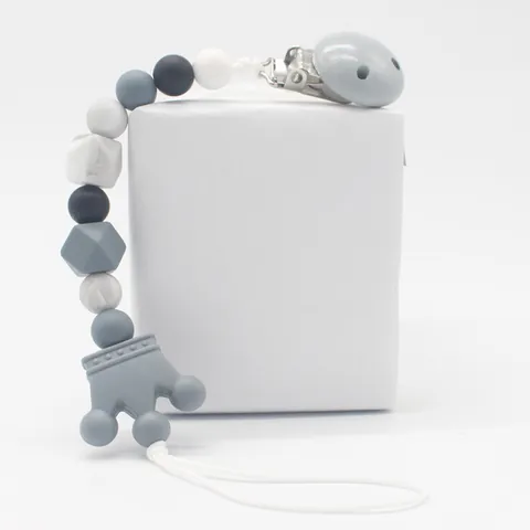 Baby Silicone Pacifier Clip Crown Teether Chain BPA Free Soother Holder Leash For Infant Toddler Teething Toy Shower Gift