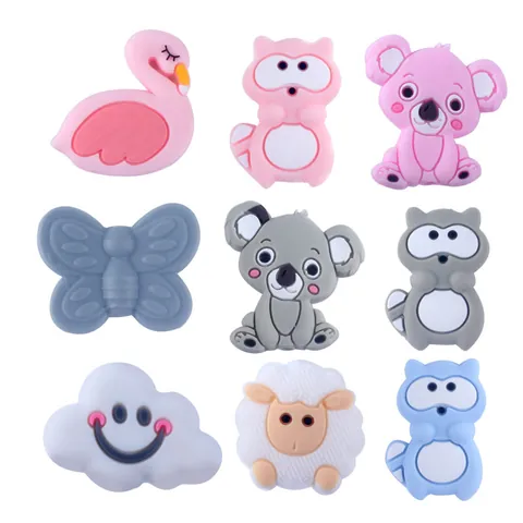 Food Grade Silicone Cartoon Koala Animal Teether Beads For DIY Baby Pacifier Chain Teething Relief Jewelry Accessories