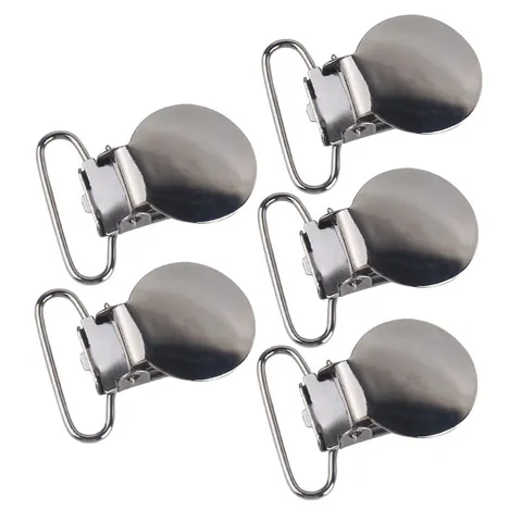 Metall Runde Schnullerketten-Clips Legierung Hosenträger-Clips Für DIY Baby Schnullerketten Silber Metall-Clips Für Kleidung Zubehör