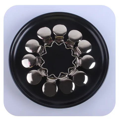 Metall Runde Schnullerketten-Clips Legierung Hosenträger-Clips Für DIY Baby Schnullerketten Silber Metall-Clips Für Kleidung Zubehör