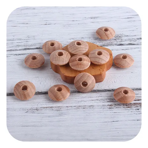 Natural Beech Wood Abacus Spacer Beads For Baby DIY Pacifier Chain Teething Bracelet Necklace Jewelry Making Accessories
