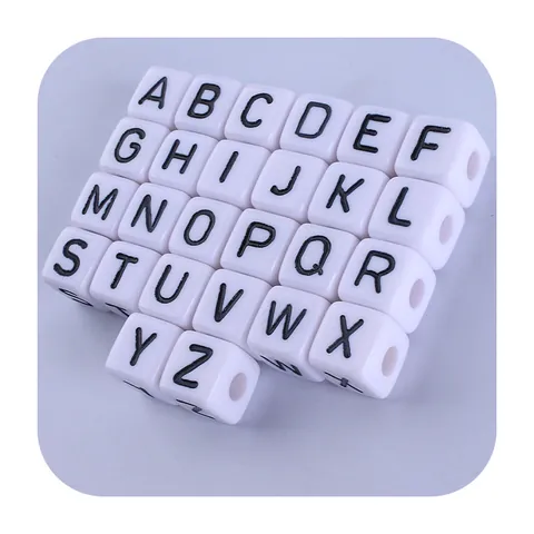 Plastic Alfabet Kralen Voor DIY Speenkoord Baby Vroeg Leren Kubus Letter Kralen DIY Sieraden Maken Benodigdheden