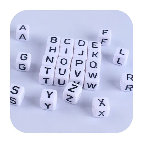 Plastic Alfabet Kralen Voor DIY Speenkoord Baby Vroeg Leren Kubus Letter Kralen DIY Sieraden Maken Benodigdheden