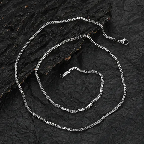 Hip Hop Unisex Stainless Steel Franco Chain Necklace Vacuum Gold Plated Street Wear Fashion Jewelry Accessory Neck Chain
