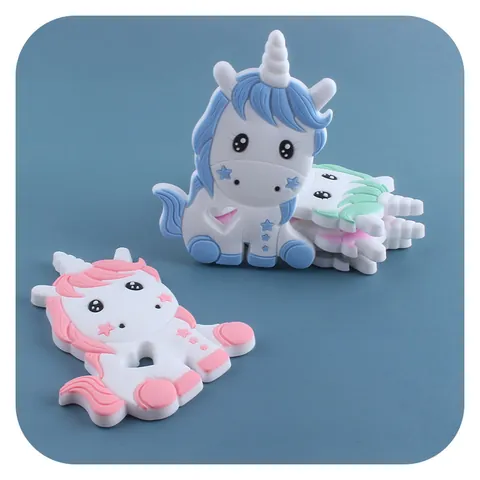 Massaggiagengive in Silicone per Bambini a Forma di Unicorno Giocattolo Morbido per Sollievo Gengive Senza BPA Impugnatura a Cuore