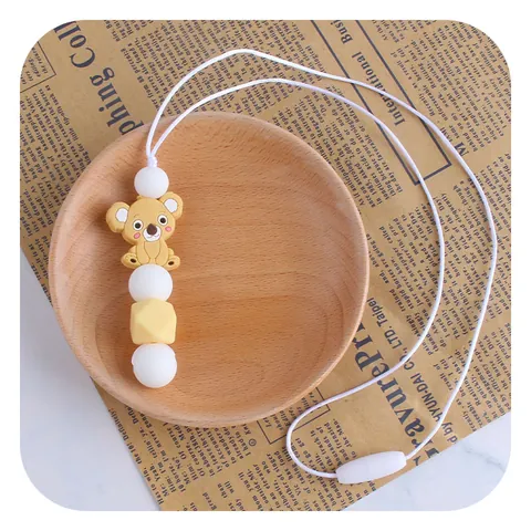 Food Grade Silicone Koala Baby Teething Necklace BPA Free Beads Soothing Gums Chewable Pendant For Babies Infants Jewelry