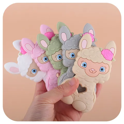 Baby Silicone Alpacca Teether Sheep Shaped Molar Toy For Infants Heart Design Grip Training Relief BPA Free Soft Toddler Toy