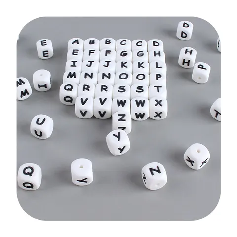 Silicone Alphabet Letter Beads For Baby DIY Pacifier Chain Teether Personalized Name Bracelet Jewelry Making Components