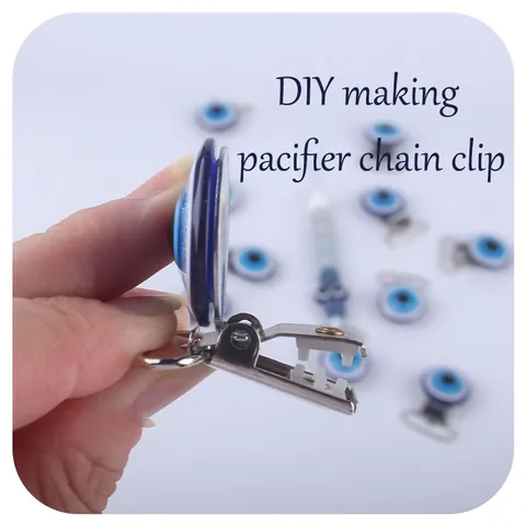 Boze Oog Baby Speenclip Voor DIY Speenketting Maken Metaal Hars Blauw Wit Etnische Stijl Baby Accessoire Decoratie