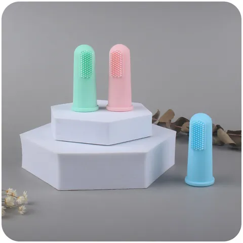 Silicone Baby Finger Toothbrush Infant Soft Bristle Oral Cleaning Massage Brush For Toddler Pet Dental Care 3 Months Plus