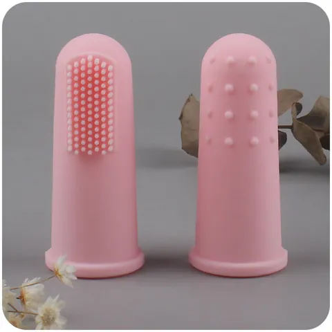 Silicone Baby Finger Toothbrush Infant Soft Bristle Oral Cleaning Massage Brush For Toddler Pet Dental Care 3 Months Plus