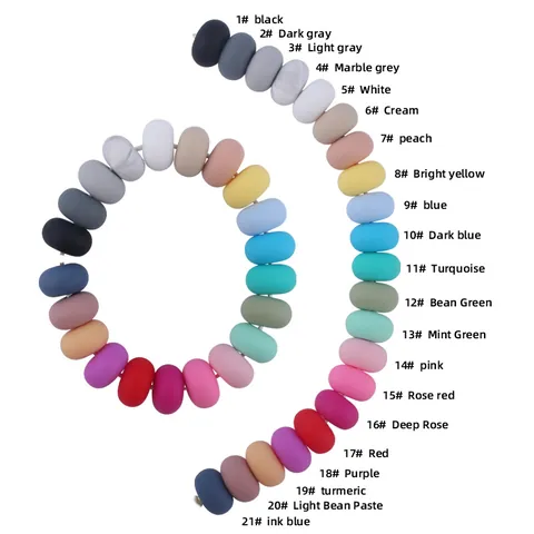 Silicone Abacus Beads For Baby Teething DIY Pacifier Chain Necklace Accessories Multi Color Food Grade Beads Jewelry Making Supplies