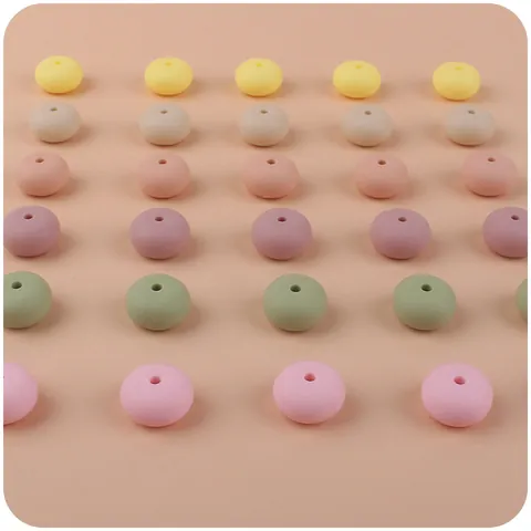 Silicone Abacus Beads For Baby Teething DIY Pacifier Chain Necklace Accessories Multi Color Food Grade Beads Jewelry Making Supplies