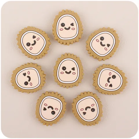 Cartoon Durian Baby Teething Beads Food Grade Silicone BPA Free DIY Pacifier Chain Accessories For Infant Teether Toys