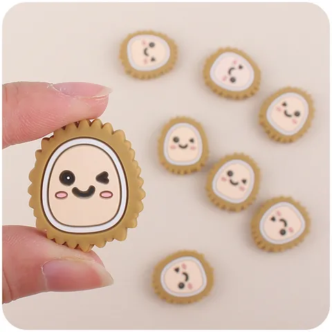 Cartoon Durian Baby Teething Beads Food Grade Silicone BPA Free DIY Pacifier Chain Accessories For Infant Teether Toys