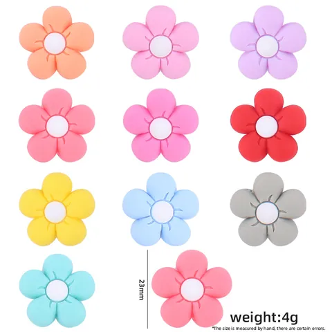 Cartoon Silicone Flower Teething Beads For Baby DIY Pacifier Chain Bracelet Making Accessories Cute Floral Jewelry Charms