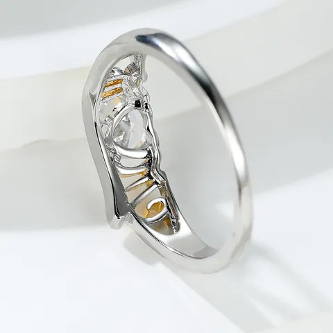 Moederdag MOM Hart Zirkonia Ring Elegant Koper Zilver Goud Verguld Hol Letter Vingering Voor Vrouwen Sieraden Cadeau