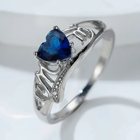 Moederdag MOM Hart Zirkonia Ring Elegant Koper Zilver Goud Verguld Hol Letter Vingering Voor Vrouwen Sieraden Cadeau