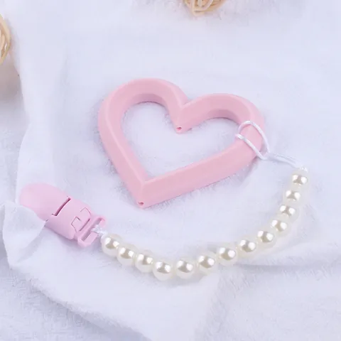 Baby Pacifier Clip Anti-drop Chain Colorful Faux Artificial Pearl Pacifier Holder For Teether Toy Newborn Infant Daily Accessory