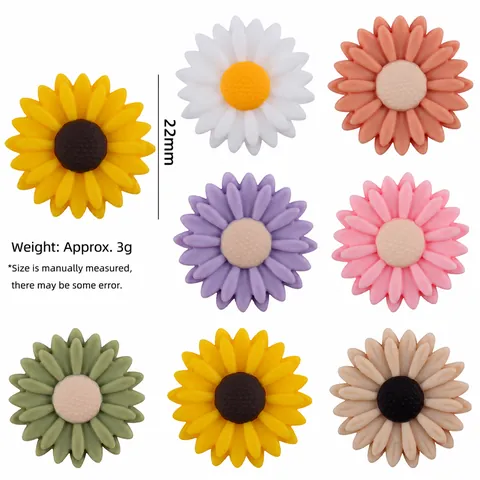 Perles en Silicone Marguerite Tournesol pour Attache Sucette DIY Accessoires de Bracelet de Dentition Jouets de Dentition Faits Main