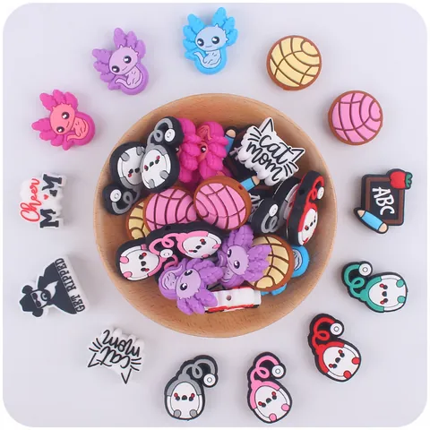 Cartoon Animal Silicone Shoe Charms Cute Axolotl Stethoscope Letter Pattern DIY Clog Decorations For Kids Women Fashion Shoe Accessories