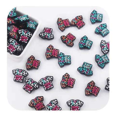 Scrub Life Nurse Uniform Silicone Teether Beads DIY Pacifier Chain Accessories Medical Scrub Top Leopard Cow Print Charms