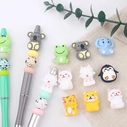 3D Cartoon Animal Silicone Beads For Baby DIY Pacifier Chain Teether Bracelet Handmade Jewelry Making Accessories